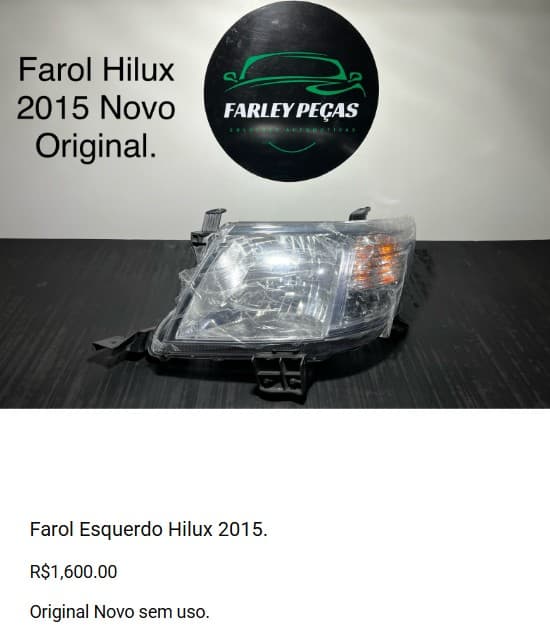 Farol Esquerdo Hilux 2015