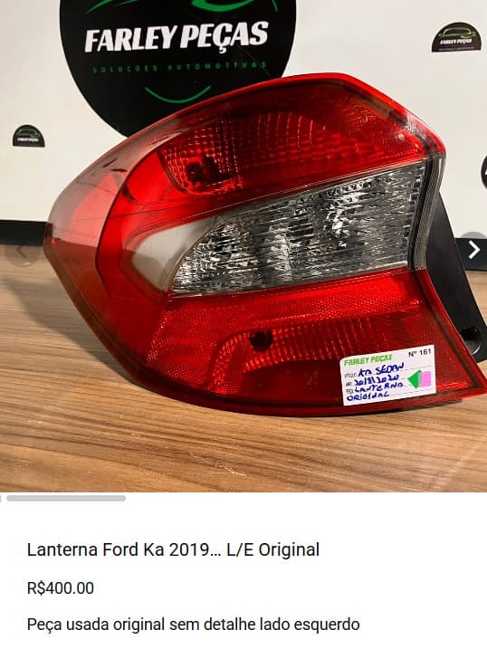 Lanterna Ford Ka 2019 L/E Original